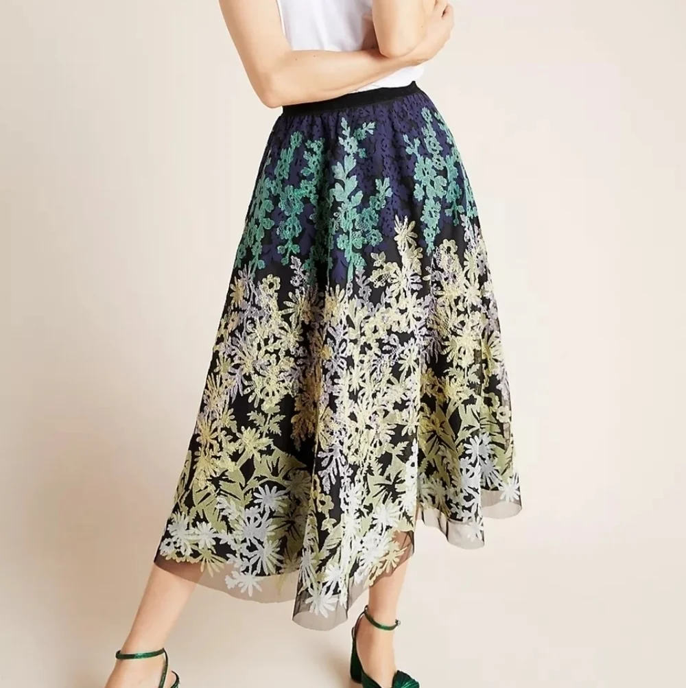 Geisha Designs Julie Embroidered Tulle Skirt size 14 NWT